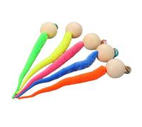 Cat Ball Toy - Plush Toy Worm | Colorful Plush Cat Toy with Wood Ball, Plush Large Cat Crinkle Balls Toys Funny Wobbly Balls Cat Bell Toy Safe Health Sports (1.38 x 1.38 x 7.87inches)