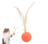 Cat Ball Toy, Self-Entertainment Toy, Sensory Stimulation Ball, Feathered Hunting, Perfect use for Indoor and Outdoor Play, Exercise Training and Boredom Relief Cats 0.98 inches