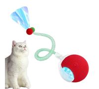 Cat Ball Toy, Smart Automatic Cat Toys with Elastic Mesh Tail, Pet Games for Mental Stimulation Exercise Training Hunting Simulation Scratching Post Floor
