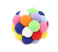 Cat Ball Toy with Bells Plush Colorful Interactive Balls for Cats Kitten Pet Ideal for Playful Cats 2.8"