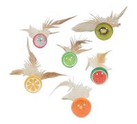 Cat Ball Toys, Interactive Toy for Indoor Cats, Mixed Bouncy Ball with, Kitten Teething Toys | Bouncy Balls for Cats,Fruit Design Interactive | 6 Pieces, Kitten Activity for Play