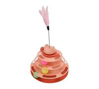 Cat Ball Track, Cat Toy Ball Track Cat Ball Tower Turntable Cat Toy Balls with Feather Stick 4 Level Interactive Kitten Track Roller Exercise Toy for Stimulating Kitty Senses
