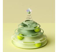 Cat Ball Track Play Tower | Color: Green (with spring ball)