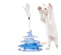 Cat Ball Track - Self-Happiness Pet Turntable with Teaser - Roller Tower Track Balls Interactive Toys for Chasing Kitten Hunting Play Indoor Exercise