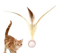 Cat Ball with Feather - Interactive Feather Ball Toy, Bounce Feathered Dog Toy, Creative Kitten Chew Game For Stimulates Dogs' Curiosity Pet Hunting Game