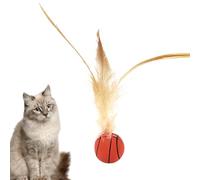 Cat Ball with Feather - Interactive Feather Ball Toy, Bounce Feathered Dog Toy, Creative Kitten Chew Game For Stimulates Dogs' Curiosity Pet Hunting Game