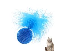 Cat Ball With Plume Interactive Safe Bite-Resistant Soft Plume Cat Toy | Kitten Training Toy for Indoor Cats Stimulating Play Stalk Exercise Interactive Fun Predator Instinct Active Pouncing