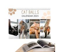 Cat Balls Calendar 2025 | 12 Month Cat Butthole Calendar | Funny Hanging Cat Butt Wall Calendar For Family Friends