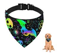 Cat Bandana Skull Bat Print For Large Dogs Medium Dogs Small Washable Adjustable Cat Scarf Reusable Dog Neckerchief Accessories Grooming Parties And Daily Wear