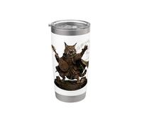 Cat Bard Tabletop Miniatures Game Music Minstrel Troubadour Stainless Steel Insulated Tumbler