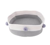 Cat Basket Bed, Cat Hammock Cotton Rope Hand Knitting Stylish Look Sleeping Bed Scratching Mat Basket With Scratcher for Home Indoor (Grey)