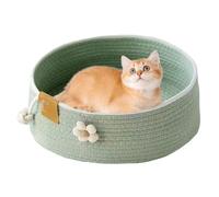 Cat Basket Bed | Large Weaving Cat Sleeping Bed Pet Nest - Scratcher Pet Furniture for Small Medium Large Breed Indoor Resting Playing Sleeping Desk Window Sill Car Summer