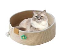 Cat Basket Bed - Large Weaving Sleeping Nest for Cats, Pets Furniture with Scratching Pad for Medium and Big Cat, Cozy House on Resting Napping Alongside Comfort, Pet Beds