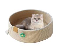 Cat Basket Bed, Round Indoor Pet Bed for Small Cats - Pet Furniture, Scratching Pad, House for Medium and Large Resting Bedroom, Living Room, Office, Bedroom, Desk