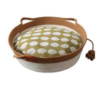 Cat Basket Bed - Sleeping Nest Made of Woven Cotton Rope, Soft, Cosy Cat Rest Basket, Removable Cushion Support, Elegant Handmade Design, Comfort Space on the Bed for Indoor and Outdoor Use