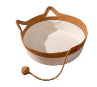 Cat Basket - Desk Bed for Cats, Hand - Raised Dog Kennel with Cute Ears - Scratch Resistant, Animal Kennel in a Washable Breathable Cotton Rope