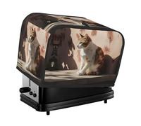 Cat Basking in the Sun Toaster Cover 2 Slice, Waterproof Bread Machine Covers with Pockets Universal Size Kitchen Small Appliance Cover with Handle, Dust and Fingerprint Protection