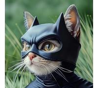 Cat Bat Mask Cat Cosplay Hat Latex Soft and Fit Adjustable Size Suitable for Cats Under 12kg