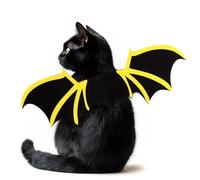 Cat Bat Wings,Halloween Bat Wings for Cat Bats Costume, Cute Cats Bats Wing Costume,Adjustable Cats Wing for Halloween Party Decoration,Pet Halloweens Costumes,Yellow S