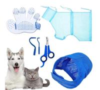 Cat Bath Bag, Shower Bag for Cats,Cat Shower Net Bag | 5 Pieces Be Pet Claw Care with Nail Clippers Cleaning Food for Cats