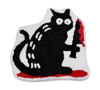 Cat Bath Mat Cat Tufted Rug Black Funny Cat Floor Mat For Bathroom Kitchen Door Mat Soft Bloody Rug Holiday Room Housewarming Present Dvj744 (B, 60X60cm)