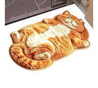 Cat Bath Mat Faux Cashmere Absorbent Entryway Doormat | Cute Bathroom Floor Mat for Homeowners Dwellers Renters Home Office Dorm Apartment Living Room Bedroom Study Kitchen D