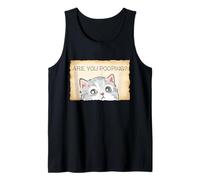 Cat Bathroom Humor are You Pooping Funny Kitty Pet Owner Art Tank Top