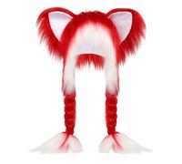 Cat Beanie - Soft Warm Floppy Ear Hat For Cosplay Fun | Polyester Fabric With Cute Animal Shape, Winter Party Headwear For Women Girls Boys Kids Teen Indoor Outdoor Celebration