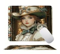 Cat Beauty Mouse Mat 20 x 15 cm Ultra Thin, with Stitched Edges Office Mouse Pad, Non-Slip Rubber Base, Waterproof & Washable, Home Desk Accessories, Aesthetic with Design Mousepad 200x150mm s0z-318