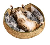 Cat Bed: 35cm Small Cat Basket, Cotton Rope Bed, Soft Cushion, Pillow, Kitten Mat, For Indoor And Outdoor, For Travel, Car, Cam
