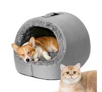 Cat Bed - 42 x 37 x 32 cm Cozy Indoor Shelter with Hanging Toy | Soft Fabric Tent for Cats and Small Dogs, Comfortable for Puppies at Home, Dorms