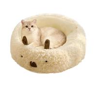 Cat Bed - Anti Slip Pet Resting Cave, Calming Donut Bed for Puppies | Plush Material, Comfortable Indoor Outdoor Home Use for Small Medium Large Kittens and Puppies, 15.75x15.75x5.12 inches