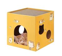 Cat Bed, Cardboard House for Cats with Scratching Pads, Square Cat Scratches, Let Your Cat The Tiger, The Double Toy with Cat Shaking for Relaxing, To Relax