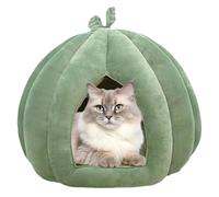 Cat Bed - Cat Themed Hideaway House Closed Cat House Thick Plush Flannel Bed with Comfortable Soft Fabric and Construction | Grotte De Co