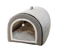 Cat Bed Cave - 2 in 1 Detachable Cat House with Ball Pendant | Covered Cat Nest, Washable and Comfortable Cat Hideaway, Dog Bed with Cover Cave for Pets, Indoor Cats, Large Dogs