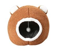 Cat Bed Cave - Bear Plush Tent, Bounce-Back House | Bear Plush Cat Bed - Foldable Washable Cave, Soft Pet House for Kitten Puppy Sleeping Balcony Travel