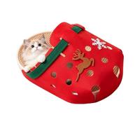 Cat Bed Cave Cat Cave Holy Slipper Shaped Nest with Scratching Mat | Cat bed with hood. For resting and in the afternoon in the apartment on the balcony in Christmas deer red slippers