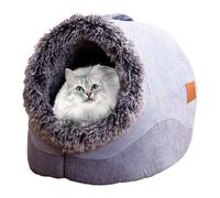 Cat Bed Cave, Cat Caves for Indoor Cats, Warm Kennel Semi-Closed Plush Dog Bed, Comfortable Dog House for Hiding Cats for Cosy Sleep and Privacy