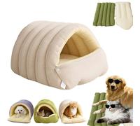 Cat Bed Cave, Cozy Monster Cat Bed, 2026 New Upgrated Removable And Washable Winter Closed-Off Cat Bed, Pet Cave For Indoor Cats, Puppy House, Small Dogs, Washable Padding, Indoor Kittens (Beige, XL)