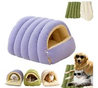 Cat Bed Cave, Cozy Monster Cat Bed, 2026 New Upgrated Removable And Washable Winter Closed-Off Cat Bed, Pet Cave For Indoor Cats, Puppy House, Small Dogs, Washable Padding, Indoor Kittens (Purple, XL)