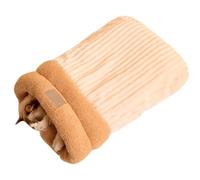 Cat Bed Cave - Fleece Warm Covered Cat Bed Indoor for Cold Weather - Self Warming Fluffy Cat Tunnel Hideout Calming Cushion Bed for Small Medium Large Cats Sleeping Playing (Beige,Large)