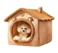 Cat Bed Cave for Indoor Cats - All Season Cute Bear Pattern Enclosed Pet Bed, Warm Cozy Kitten Nest with Cushion, Anti-Collapse Sponge, Hideaway House for Small Medium Dogs Cats (#1,S)