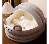 Cat Bed Cave for Indoor Cats, Large Washable Pet House with Cushioned Pillow, Comfortable Non-Skid Premium Cotton Design