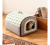 Cat Bed Cave for Indoor, Cozy Monster Cats Bed, Removable and Washable Winter Closed-Off Cat Bed, Warm Cave Nest Sleeping Puppy for Cats & Small Dogs (Green, 40CM)