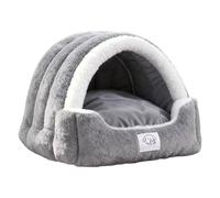 Cat Bed Cave, Plush Soft Cuddly House for Pets with Removable Cushion, Soft Bed for Kittens, for the Living Room, Bedroom, Outdoor, Patio and Home