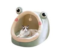Cat Bed Cave, Semi-sealed Plush Sleeping Nest - Semi-sealed Sleeping Nest, Puppy House with Removable Cushion, Entertain Hairy Friends with Luxurious Cat Bed Cave Made of Non-Irritating, Earth