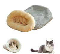 Cat Bed Cave Sleeping Bag, Pet Mat Self Warming Pad Sack for Cats and Small Dog, 360°Wrap Comfortable Pet Snuggle Sack, Semi-Enclosed Design, Warm Nest for Indoor Cats Up to 13.2LB (Gray)