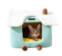 Cat Bed Cave - Warm Winter Non-Slip Nest | Winter Covered Cat Beds Pet House | for Cold Weather Kitten Puppy Indoor Bedroom Living Room Balcony Home Decor Dorm Apartment