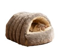 Cat Bed Cave | Washable Foldable Winter House - Soft Kitten Sleeping Bag And Pet Bed For Cats, Kittens, Puppies, Bunnies, Home, Apartment, Living Room, Balcony, Cold Weather And Christmas