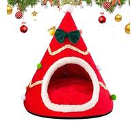 Cat Bed 'Christmas Tree, Cat Cave 'Christmas Tree,Plush Cat Beds for Indoor Cats | Semi-Closed Christmas Cat Bed, Warm and Cosy for Cats and Crates